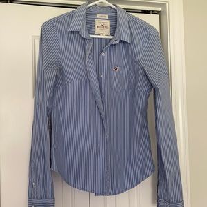 Blue and White striped Hollister button down